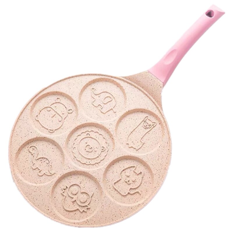 Cara de Animal sartén para pancakes Fun 7 agujeros Pancake sartén para tortilla antiadherente recubrimiento sartén para pancakes multifunción pote del desayuno Waffle Baking