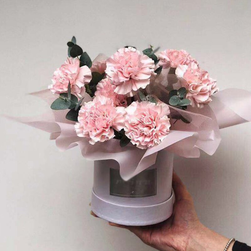 2022 Box with Lids for Cardboard Flower Boxes Cylindrical Packaging Floral Paper Box Bucket