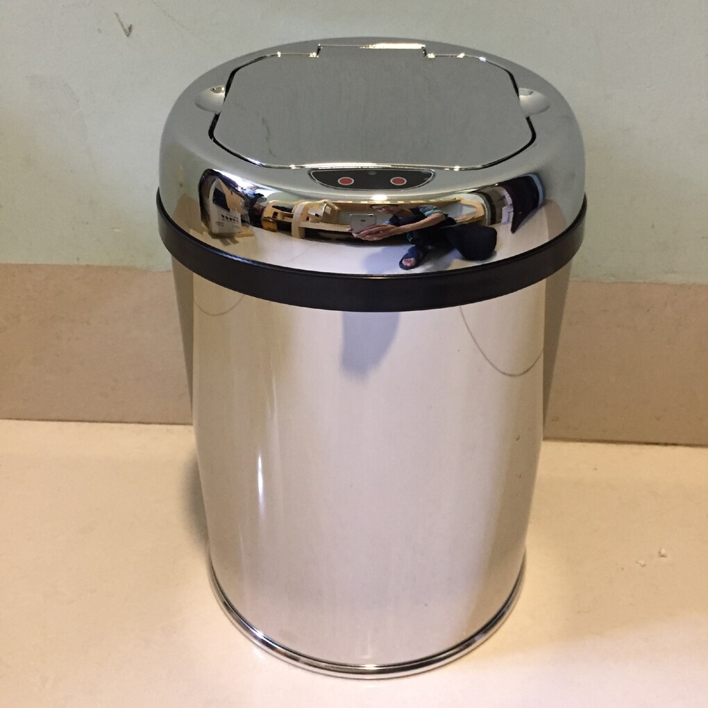 3 liters automatisk åben luk skraldespand sensor affaldsbeholder berøringsfrit skraldespand rustfrit stål med indvendig plastbeholder