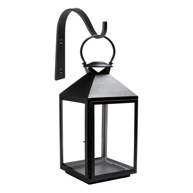 Hanging Basket Brackets Wrought Iron Wall Hooks for Planter Lantern Coat, Set of 4