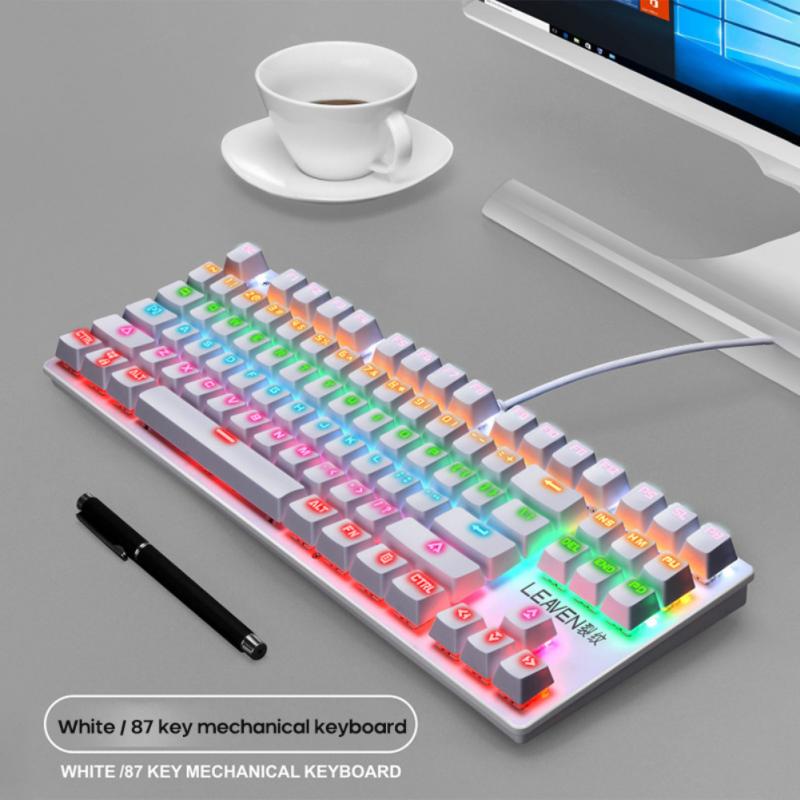 Mechanical Keyboard Wired Gaming Keyboard RGB Mix Backlit 87 Keys Anti-ghosting Blue Red Switch For Computer Game Laptop PC