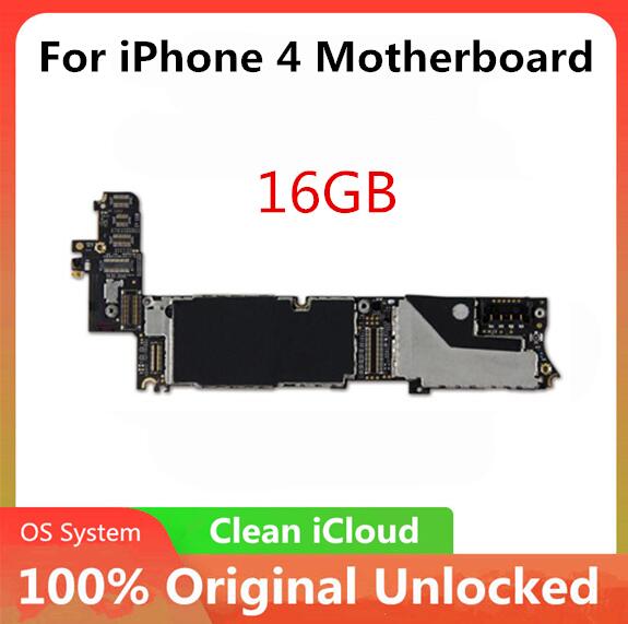 Originele Voor Iphone 4 4S 5 5C 5S 7P Moederbord Factory Unlocked Voor Iphone Moederbord met Volledige Chips Gratis Icloud: For 4 16gb