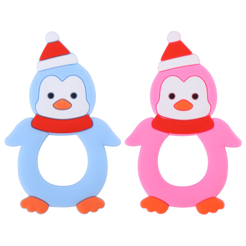 2pz Del bambino Teether Forma di Animale infantile Mordere Teether silicone Massaggiagengive infantile