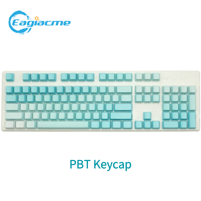 Teclas de gradiente PBT OEM para teclado mecánico, 104 teclas, grabado lateral opaco, teclas universales para teclado de juego, interruptor MX