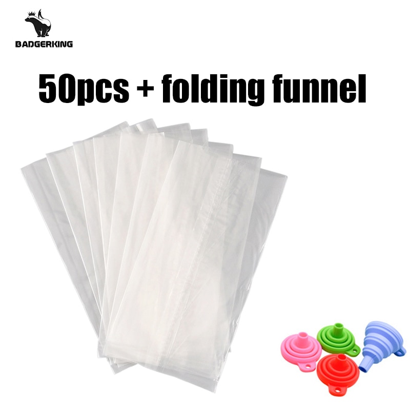 Bolsas de PVA para pesca de carpa, bolsa soluble en agua ambiental de disolución rápida para pesca de carpa, compra 2 lotes y obtén embudo plegable gratis, 50 Uds.