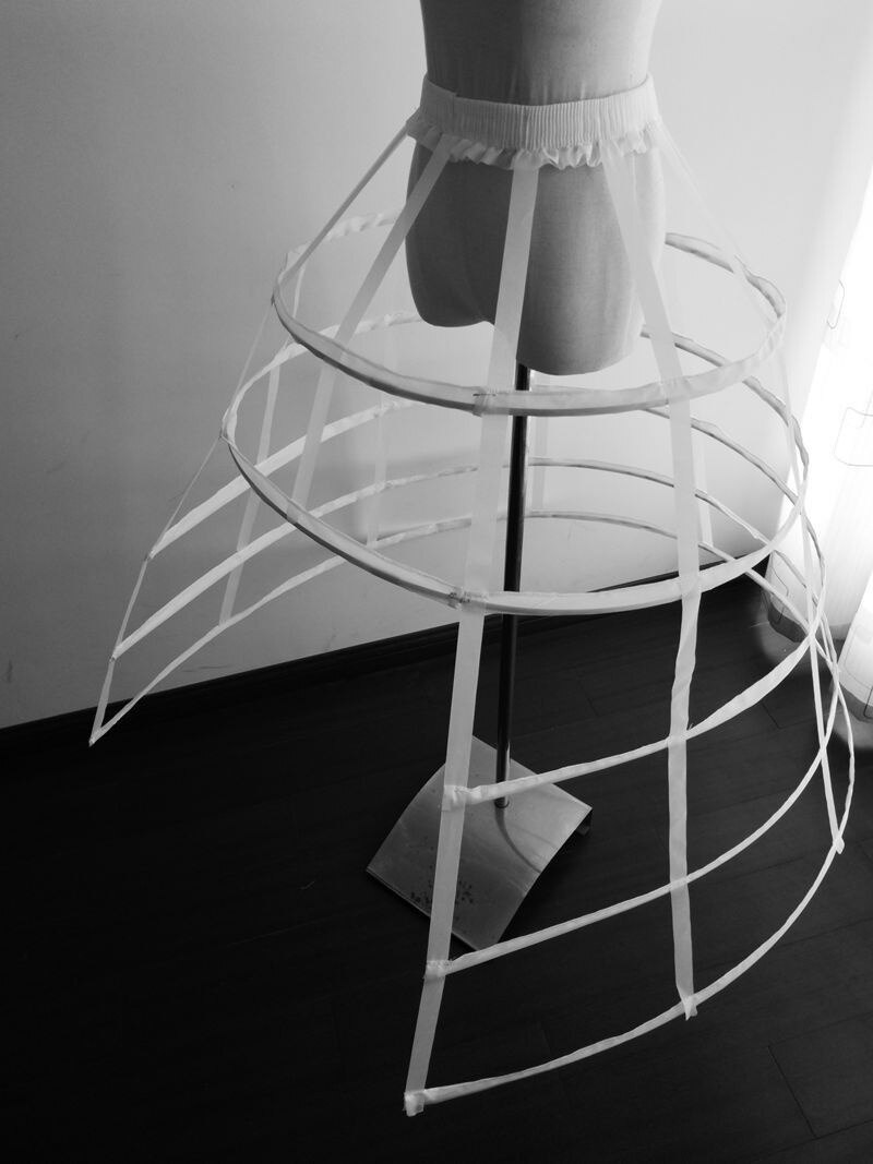 Accesorio de boda, jaula victoriana, enagua de crinolina hueca, Forking, Pannier, debajo de la falda