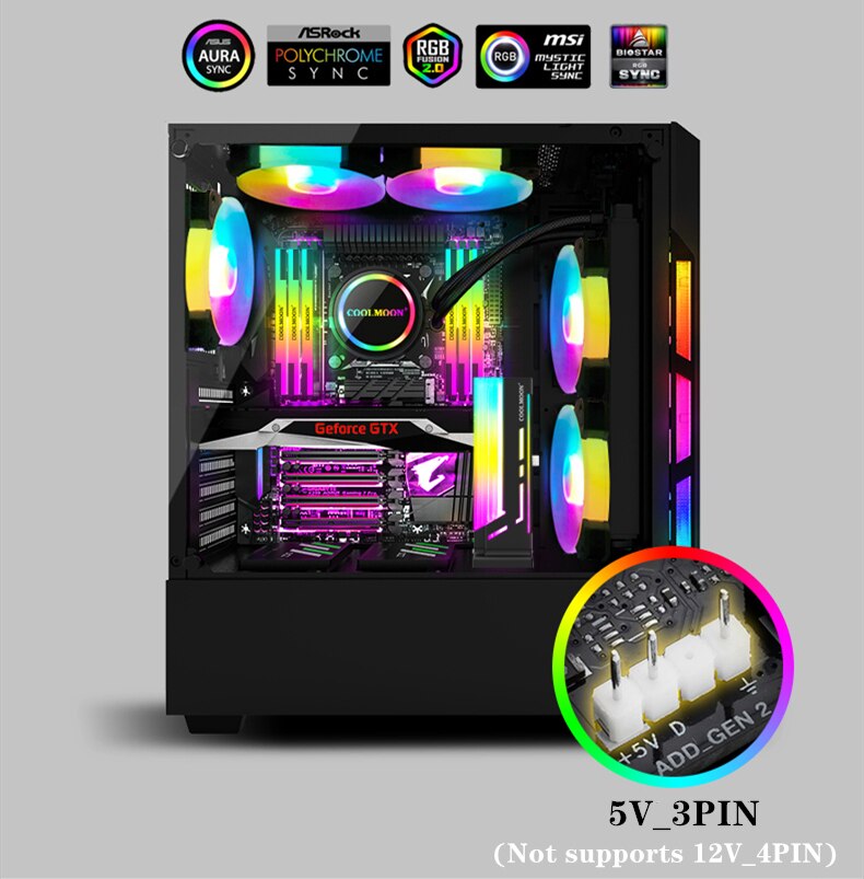 CoolMoon GPU Graphics Video Support Stand For Computer Case Aluminum Alloy Video Card Holder 5V 3PIN RGB ARGB Aura Sync