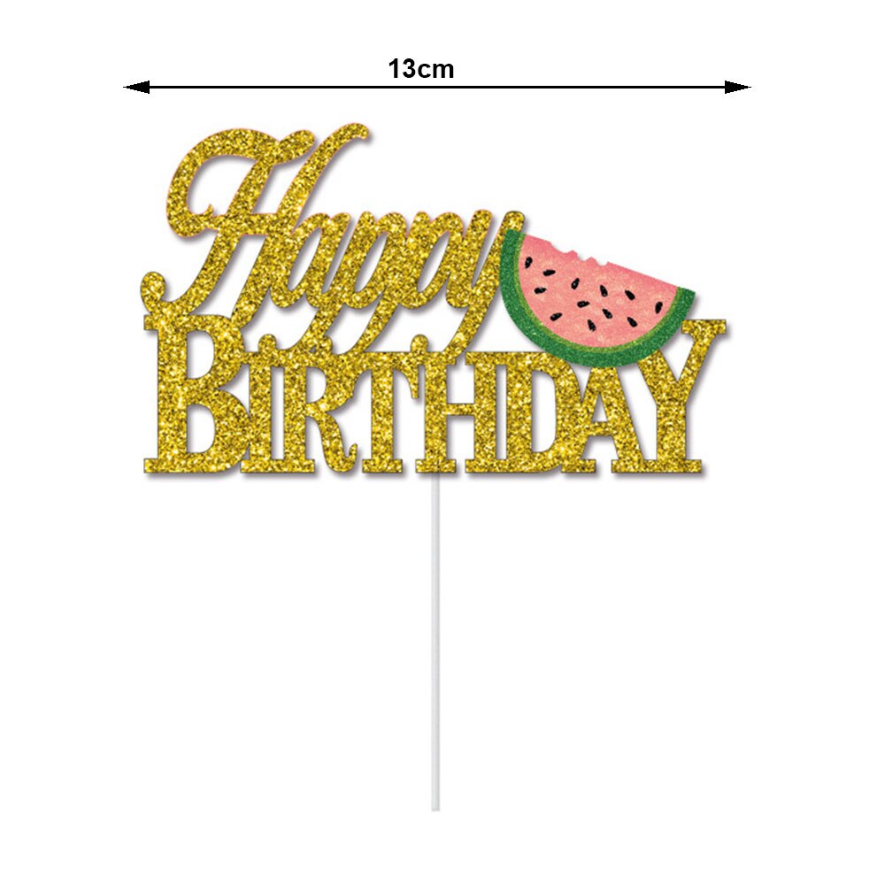One in a Melon Cake Topper Glitter Watermelon Cupcake Topper 1st Birthday Party Cake Decor Watermelon Themed Kids Party Supplies: Light Green