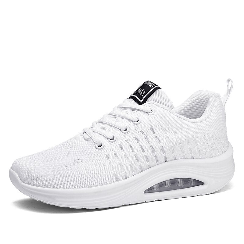 Tenis Mujer Flexible Spring Women Tennis Shoes Zapatos Mujer Breathable Mesh Sneakers Gym Sport Shoes Chaussures Femme: White / 8