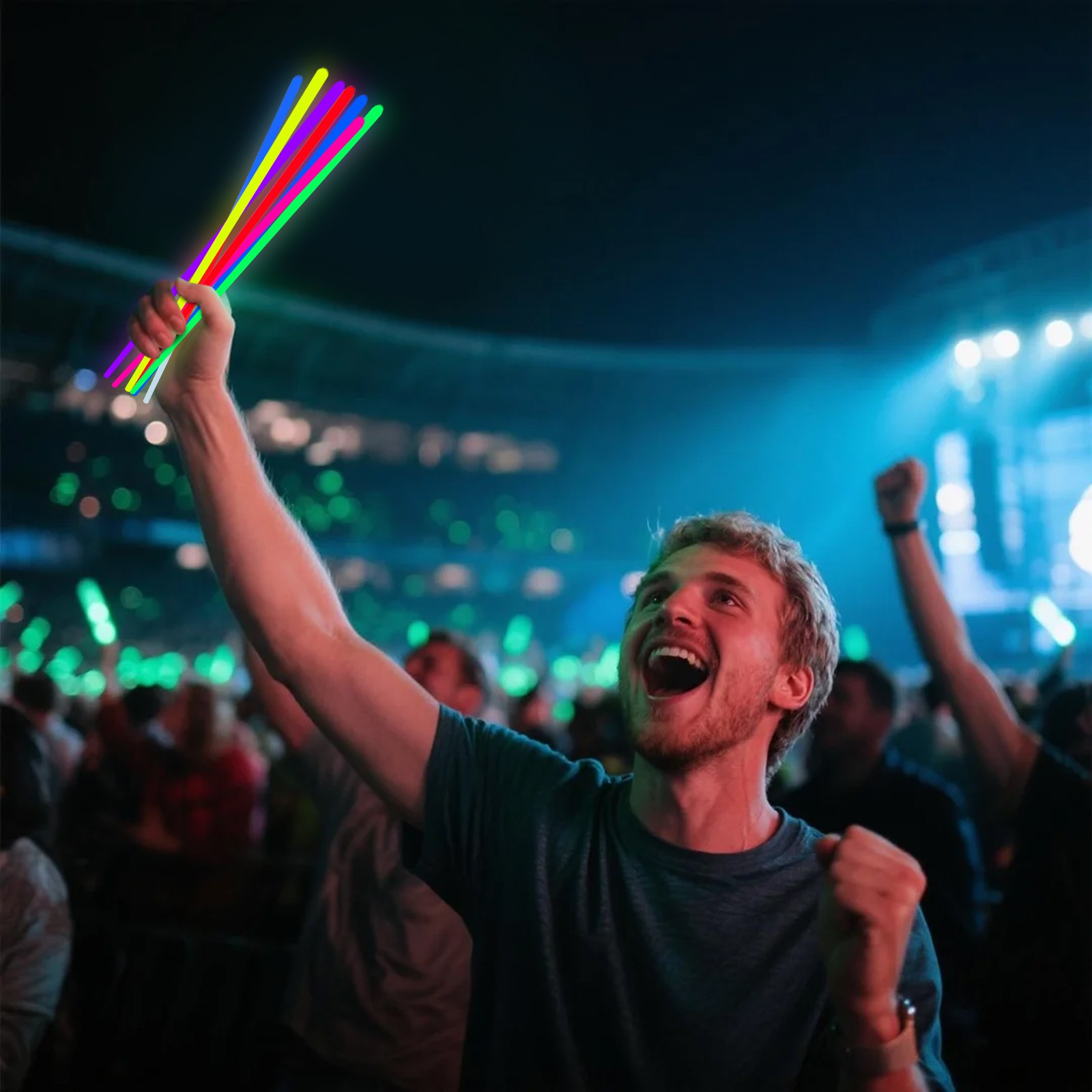 100 Uds. Palillos luminosos coloridos fluorescentes brillantes oscuros DIY pulsera collar barra luminosa decoración del banquete de boda de cumpleaños