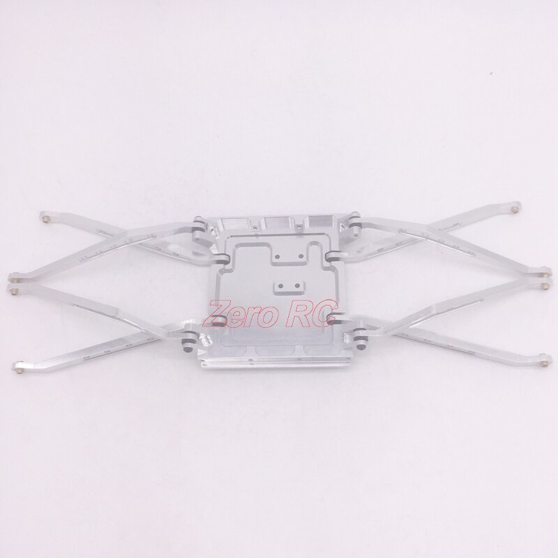 1/10 SCALE AXIAL WRAITH FULL ALUMINUM SKID PLATE WITH 8 SUSPENSION LINK ARM (SILVER)