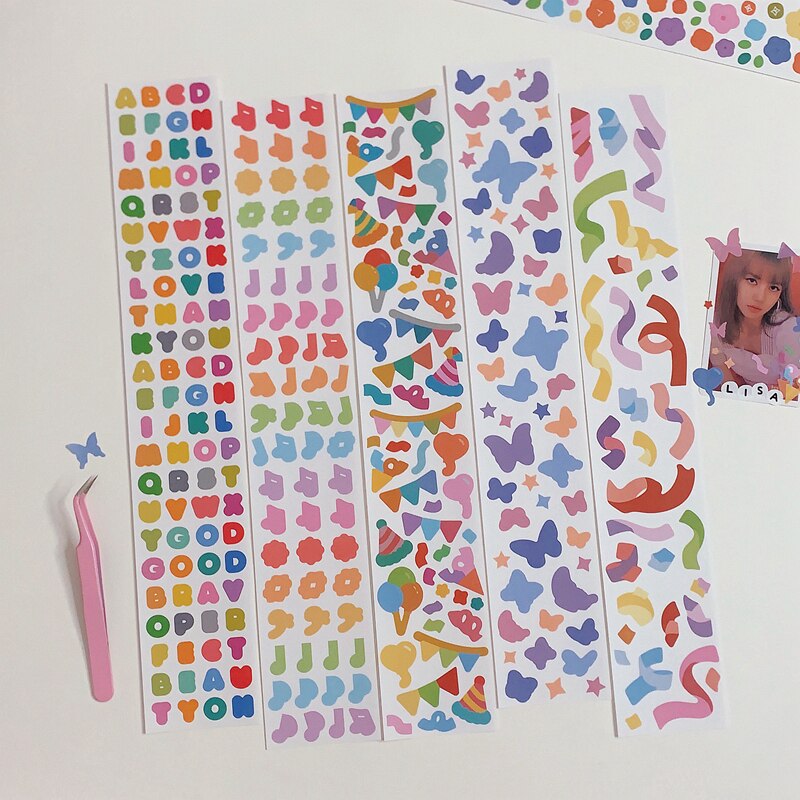 Pegatinas de cinta coloridas y creativas, bricolaje, álbum de recortes, diario, feliz plan, para teléfono móvil, pegatinas decorativas