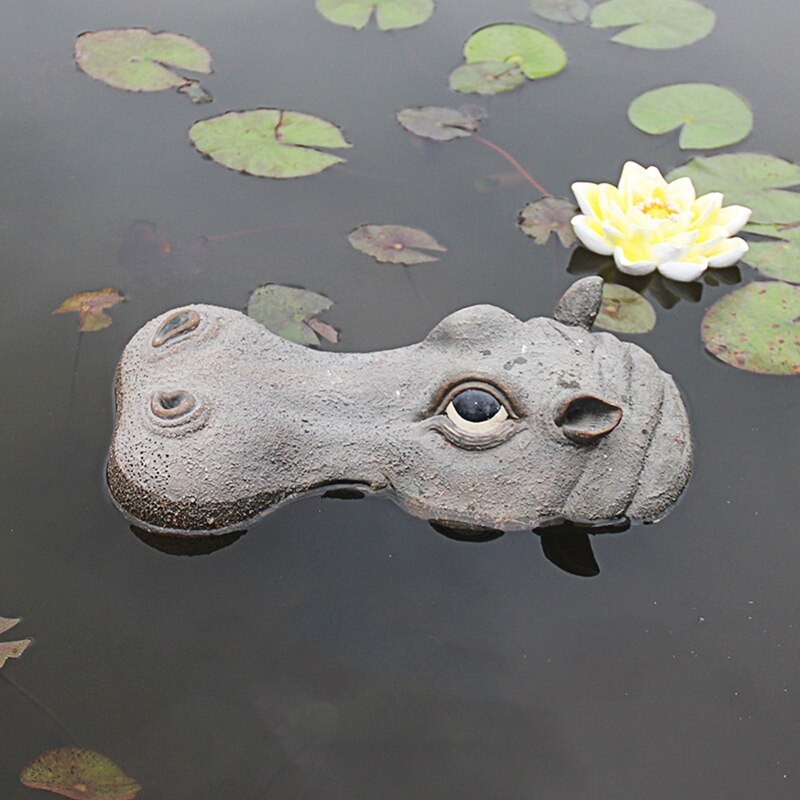 Cabeza flotante de hipopótamo, señuelo de agua, simulación realista, decoración de estanque de hipopótamo
