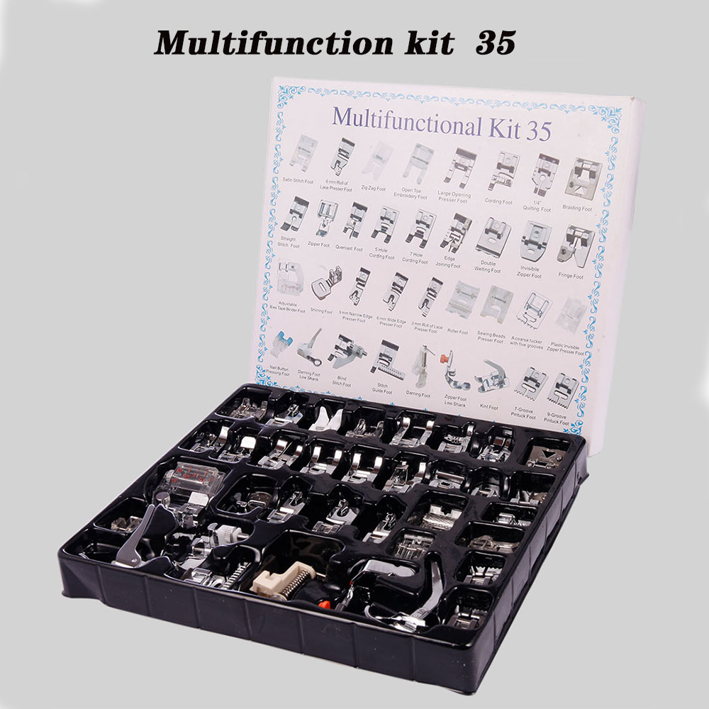 Sewing Machine Presser Foot Press Feet For Brother Singer Janome Sew Machines Kit Braiding Blind Stitch Over 32/52/62 Piece: Press foot 35pcs