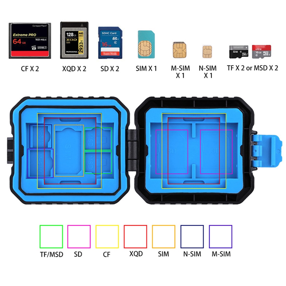 Boîtier de carte ABS étanche CF/TF/carte mémoire étui de rangement pour carte