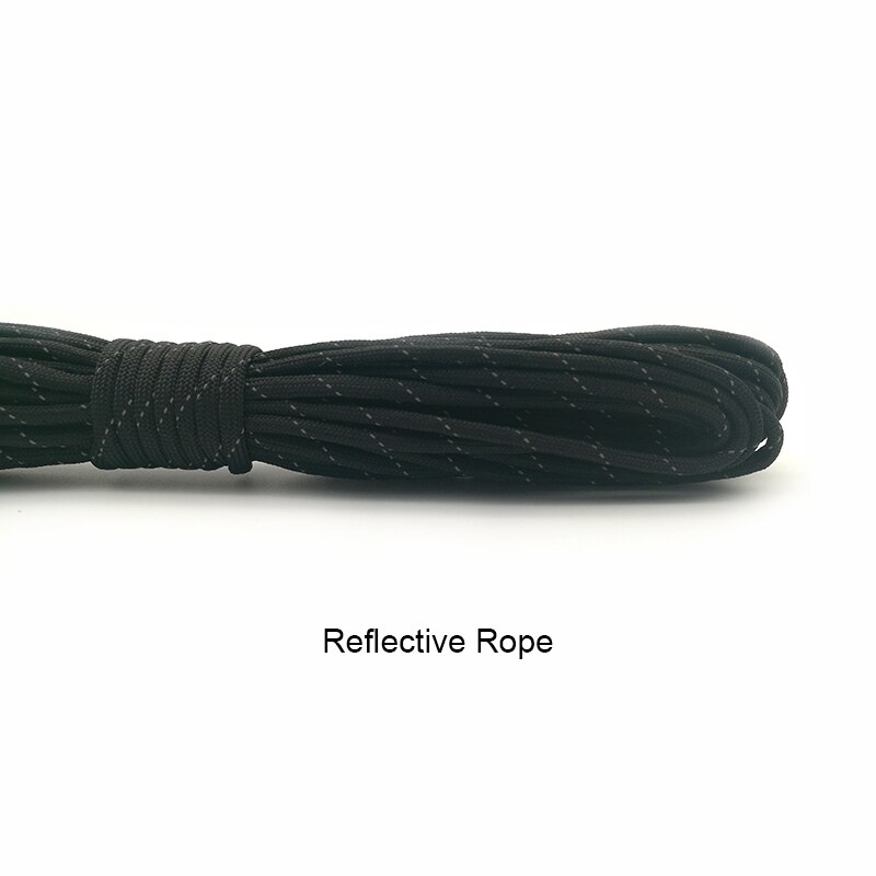 Reflekterande paracord 550lb 7 tråd 100ft 100 fot /31 meter överlevnad 7 tråd fallskärm paracord 550 fallskärm fallskärm: Svart / 10m