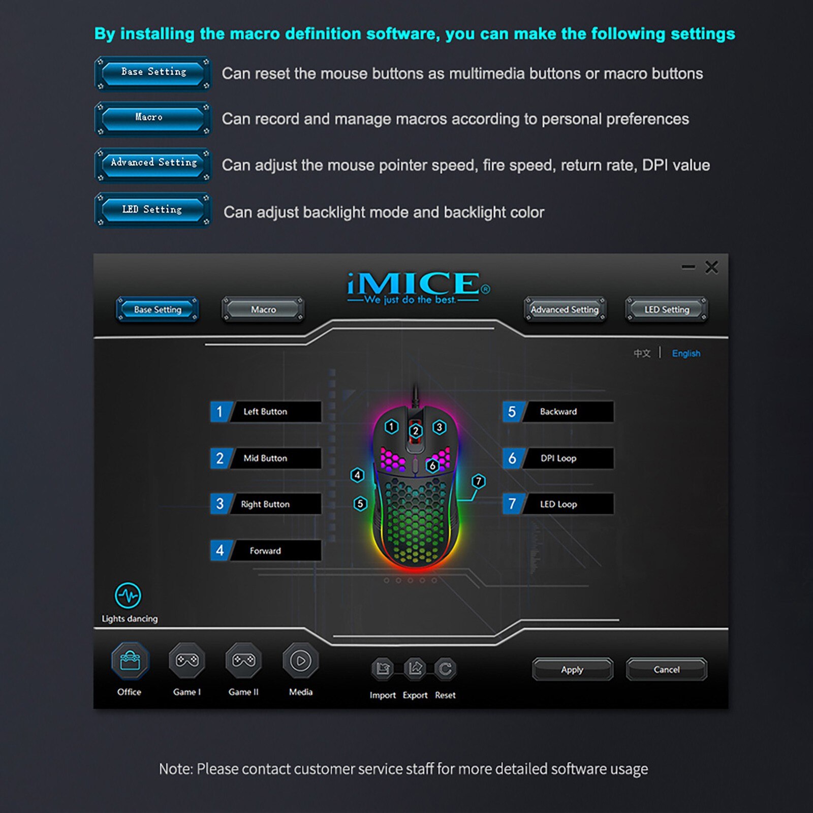 Ergonomic Wired Gaming Mouse Apedra T98 Game Chip Mouse Program Mable Four Gear Adjustable DPI Gamer Mice for PC