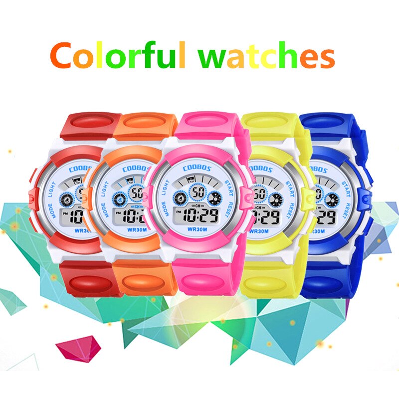 Kids Horloge Kinderen Meisje Analoge Digitale Sport Horloge Led Elektronische Waterdichte Polshorloge Siliconen Band Kid Horloges Cadeau Relogio