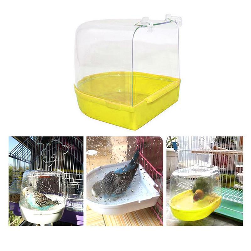 Papuga ptak wanna papuga akcesoria robić kąpieli ptak wanna akcesoria robić klatek papuga wanna przeźroczyste tworzywo sztuczne wiszące wanna prysznic