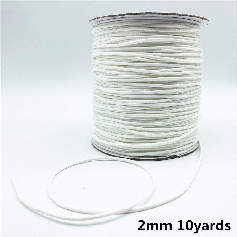0.5mm/0.8mm/1mm/1.5mm/2mm cordon de coton ciré corde fil ciré cordon sangle collier corde pour la fabrication de bijoux: Beige