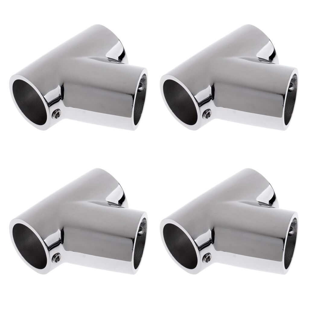 4x Rvs Boot Hand Rail 60 Graden Tee Fittingen Hardware 7/8 "Buis