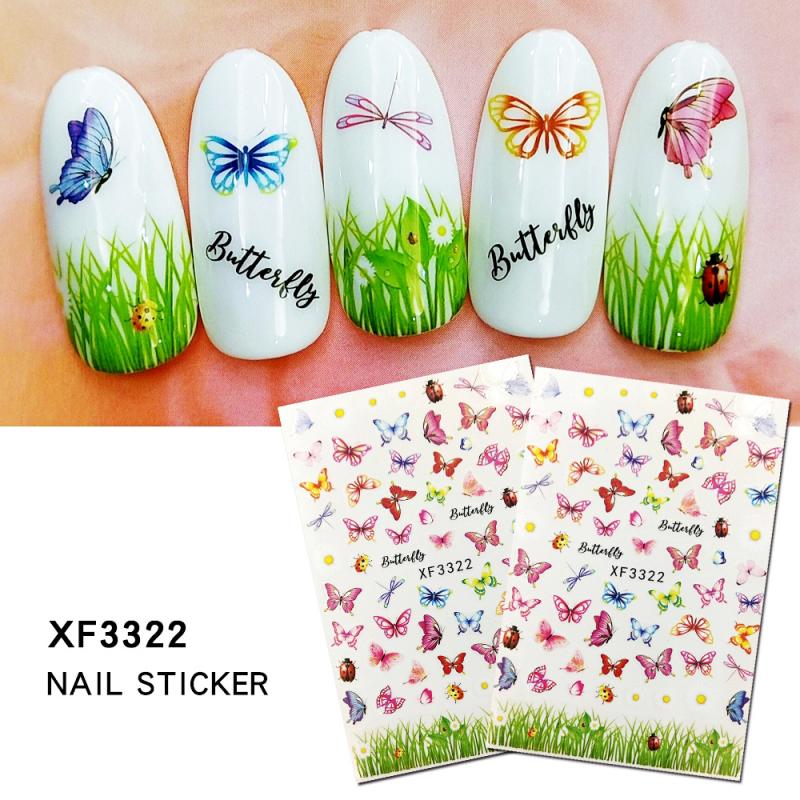 1 pièces belle papillon fantaisie 3D dos colle ongle décalcomanie décoration ongle Art ongle outil ongle ornement érable ongle autocollant: 08