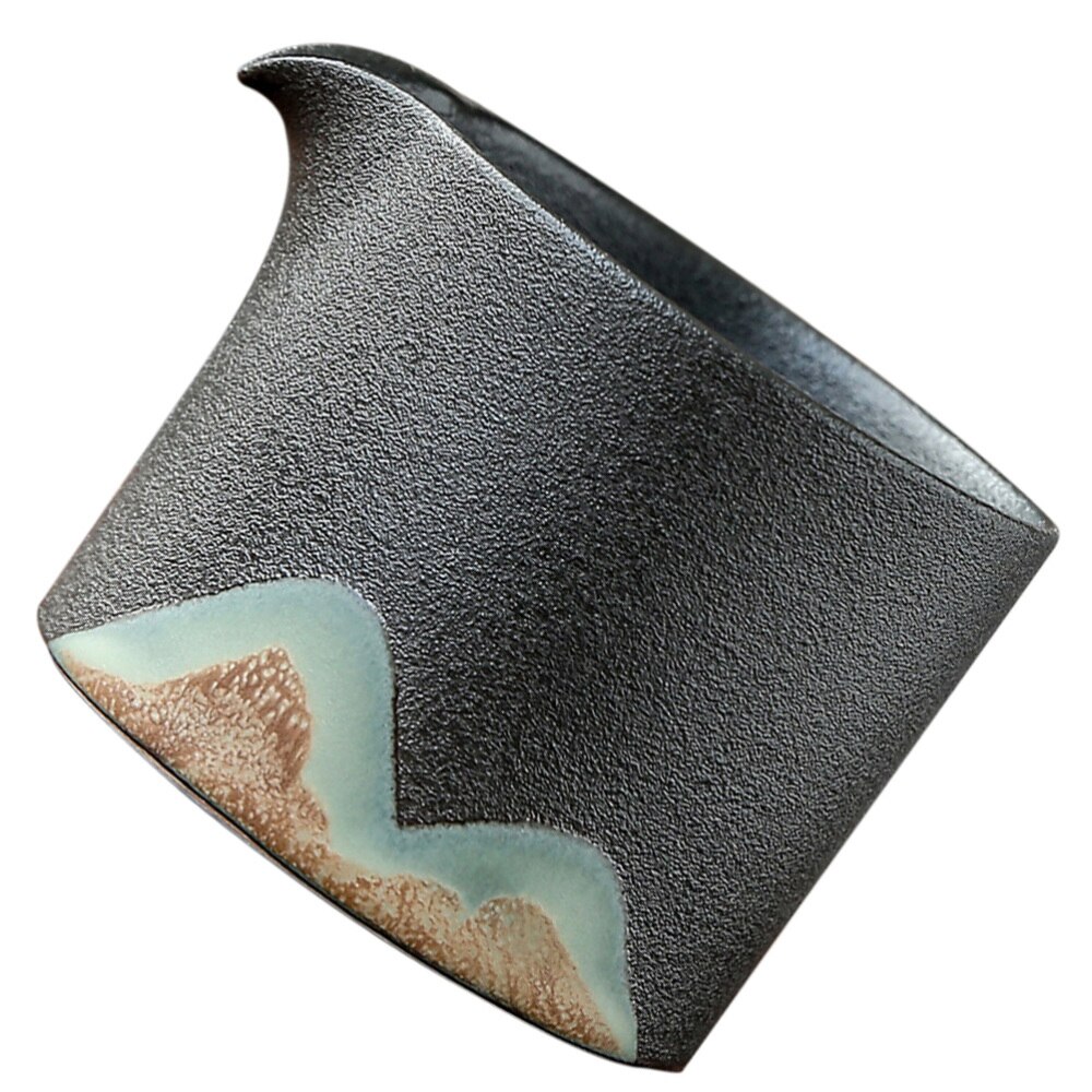 1Pc Japanese Style Ceramic Tea Pitcher Practical Home Tea Dispenser Tea Set: Black