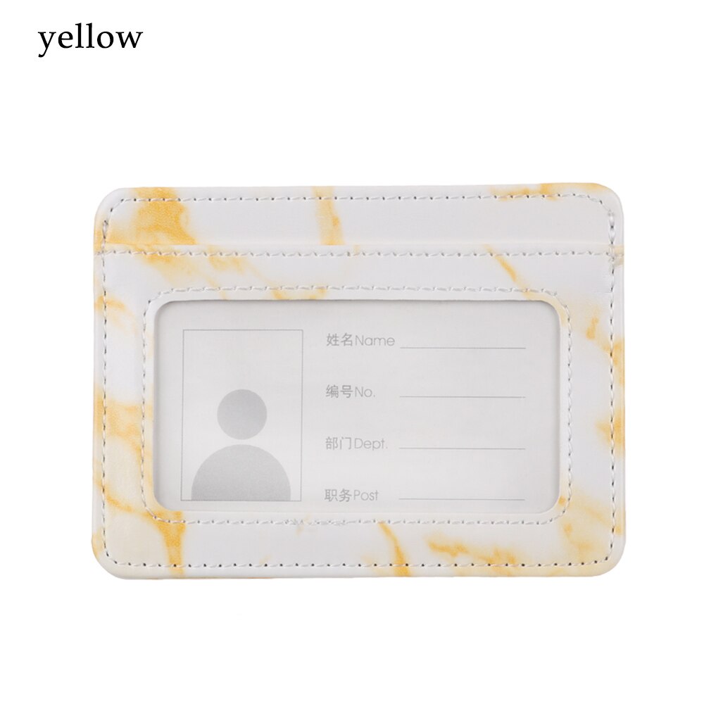 de mármol para tarjetas, a la , impermeable, PU, para negocios, tarjetas de identificación, portatarjetas, funda de viaje, tarjetero de identificación: yellow