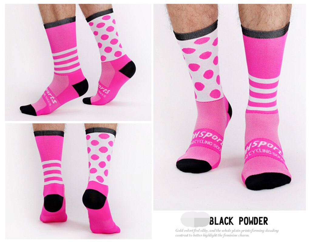 Ice cloth profesjonalne kobiety szosowe skarpety wysokie elastyczne żelowe skarpety rowerowe dziewczyna sport antypoślizgowe DH-G02: pink / L
