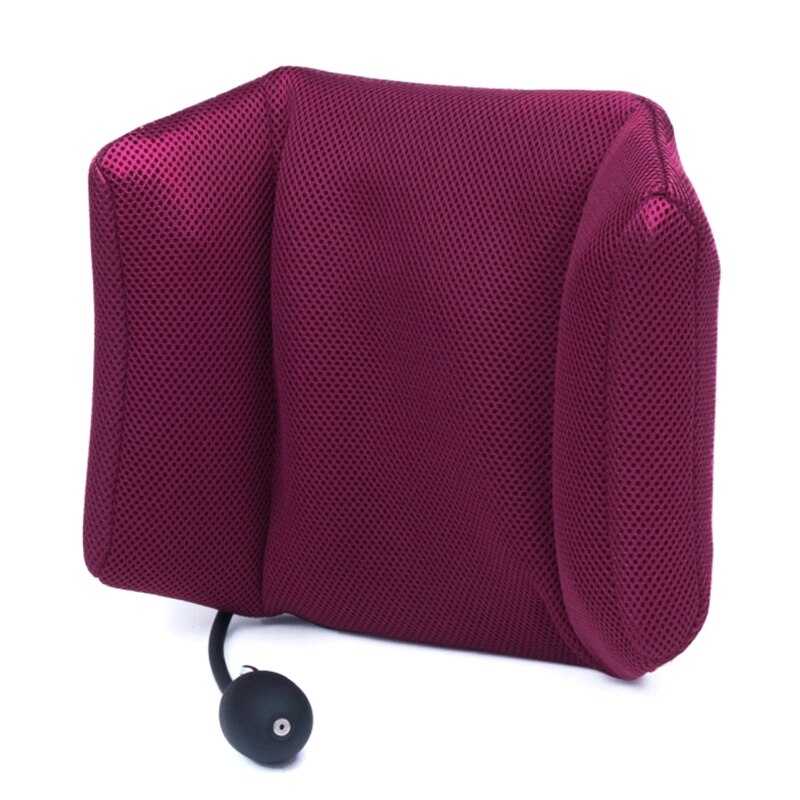 Inflatable Lumbar Support Pillow Lower Back Cushion with Airbag Memory Foam Pain Relief Pillow Office Chair &amp; Car Use