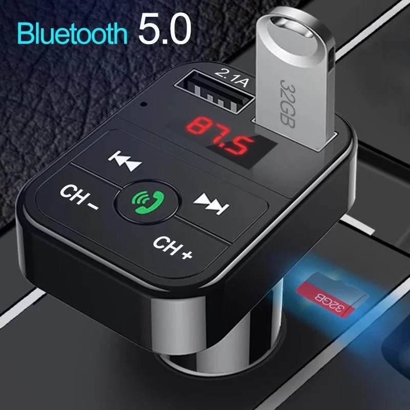 Bluetooth 5,0 fm Absender Auto Bausatz MP3-Modulator Spieler drahtlose Freis prec heinrich tung Audio--Empfänger Dual-USB-Schnell ladegerät 2.4a