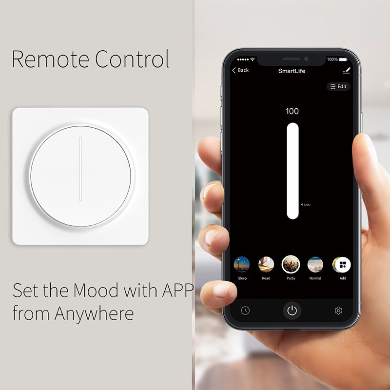 Lonsonho Zigbee Smart Dimmer Switch EU 220V Tuya Smart Life Compatible ZHA Zigbee2MQTT deCONZ Tasmota Alexa Google Home