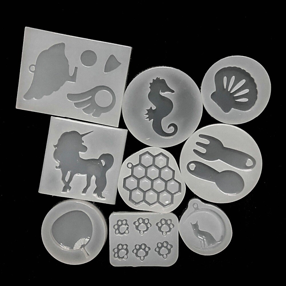 Moules en résine Silicone Mini patte de chat | Mini, pendentif patte de chat, décoration artisanat bricolage oiseau, licorne hippocamole, moule en résine petit éventail fourchette, breloques