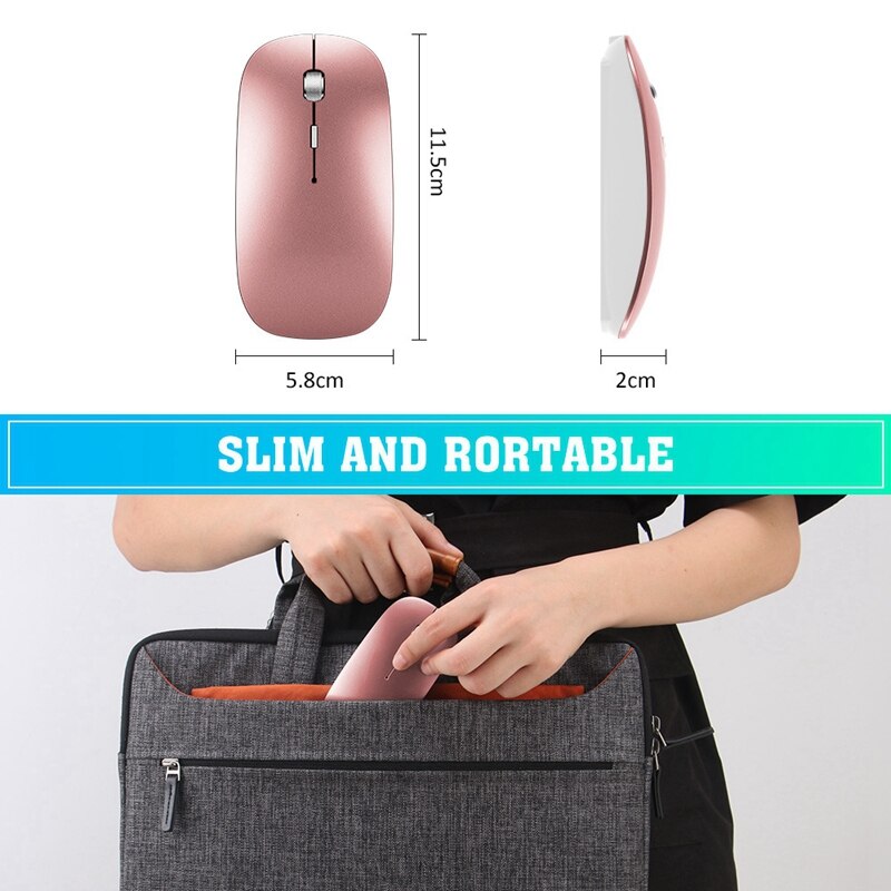 Wireless Bluetooth Charging Mouse Ultra-Thin Silent Mouse for Notebook Laptop PC