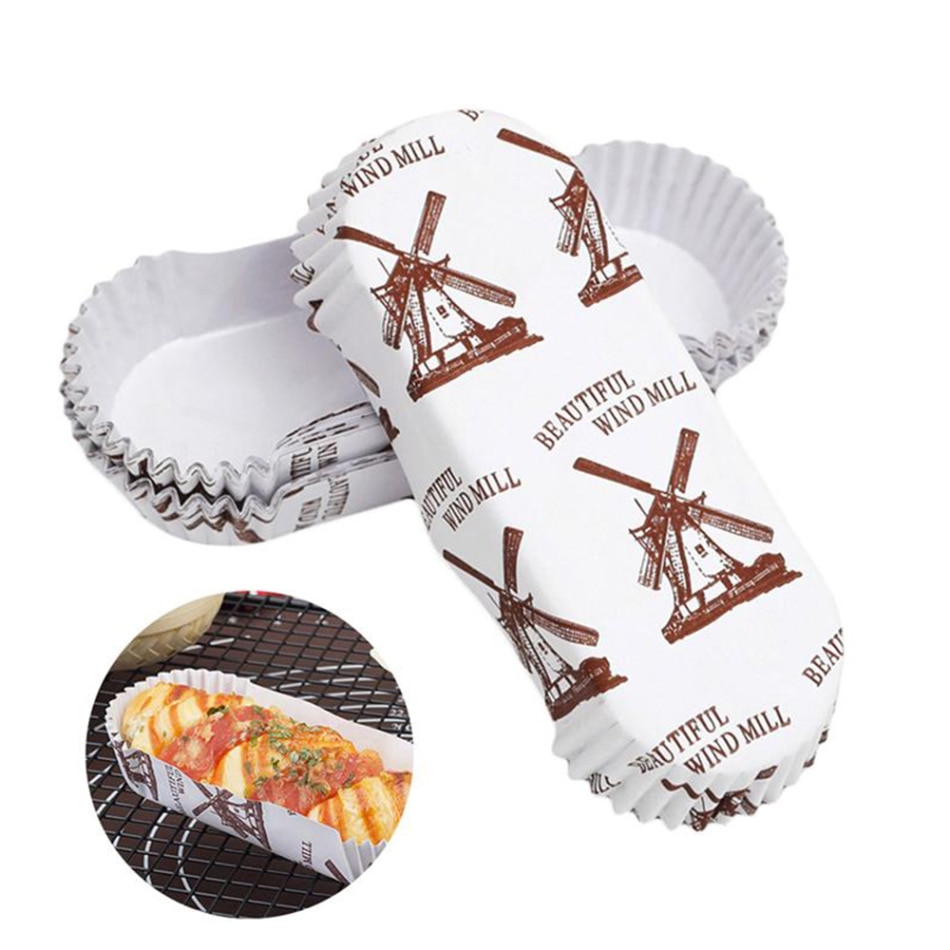 200Stck Windmühle Cupcake Verpackung Muffins Stiefel bilden Papier Backen Tassen Haustier Film Wärme Beständig Brot Tablett Küche Kuchen Werkzeuge neue