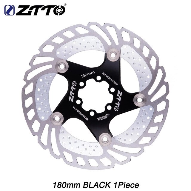 Ztto mtb køleskive mountainbike downhill flydende bremseskive seks søm flydende bremseskiver 140/160/180 / 203mm kølerotor: 180mm- sorte