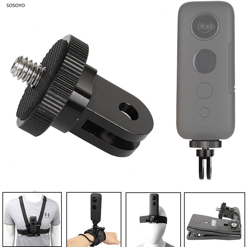 Aluminium 1/4 Inch Statief Adapter Fixed Base Mount Houder Voor Insta360 Een X Xiaomi Yi 4K Mijia Sony Sport camera Accessoires