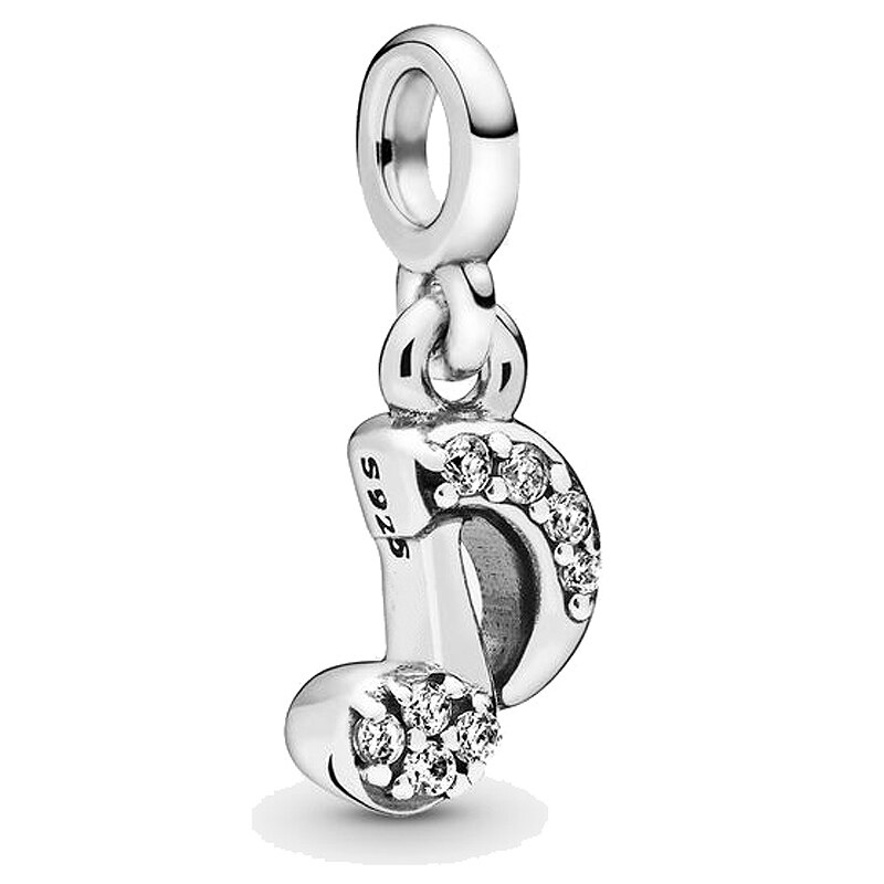 Ma Note de musique ancre diamant brillant fer à cheval lèvres balancent flèche pendentif perle 925 argent Sterling moi breloque idéal pour Bracelet bijoux: 1