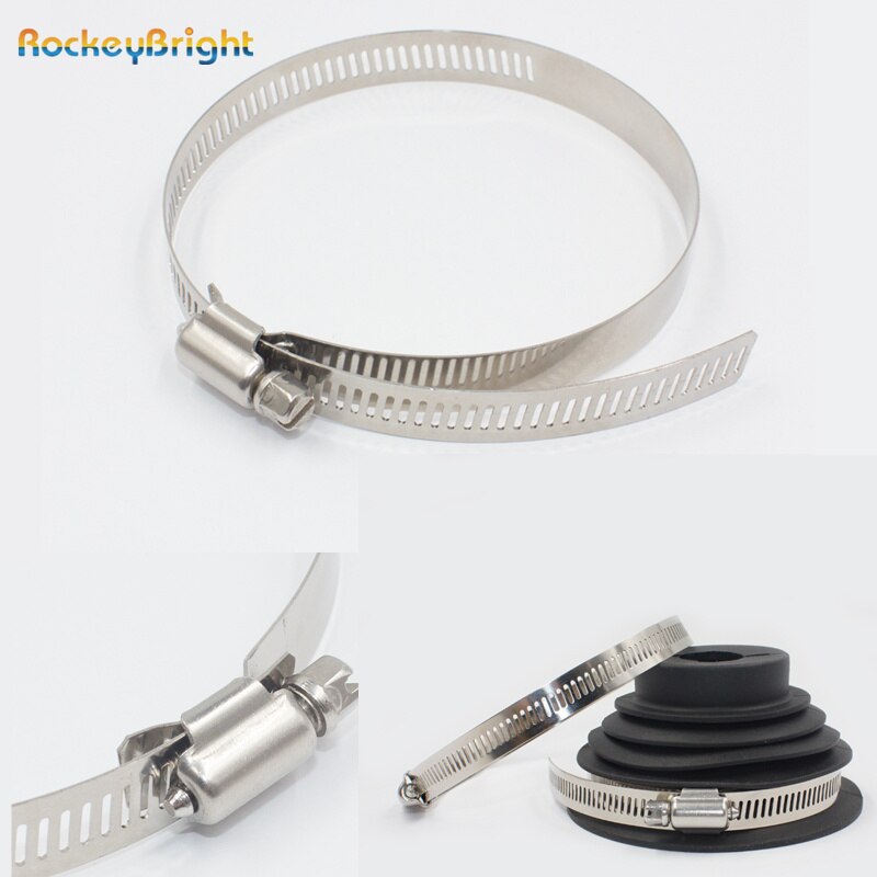 Rockeybright 2pcs Adjustable Stainless Steel External Circlip Outer Retaining Ring Clip For Car Dust Cover Cage Clamps Dust Caps