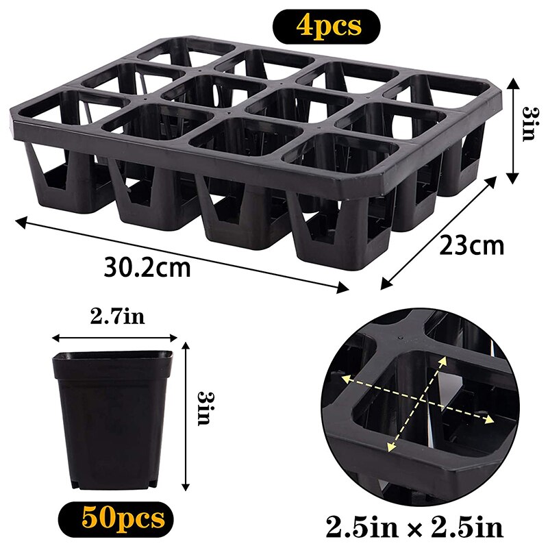 AA99 -4 tace i 50 taca robić sadzonek s-12-jednostka ogród robić przechowywania wody sadzonka i taca robić sadzonek, pojemnik robić rozmnażania roślin