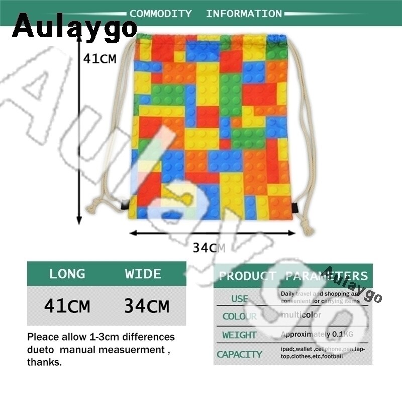 Aulaygo 3d unisex eenvoudige duurzame zwarte rugzak schattige witte kattenprint schoudertas kinderreisschoenen touwtassen rugzakken