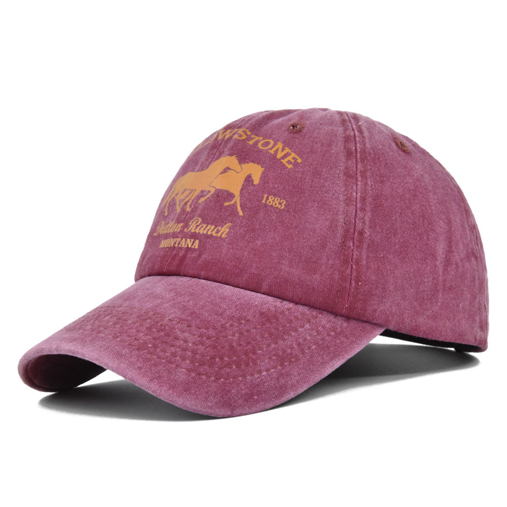 Baseball Kappe Snapback Hütte YELLOWSTONE Sonne Hütte Frühling Herbst Baseball kappe Sport kappe Hüfte hüpfen Einbau Kappe Hüte Für Männer frauen: Wein rot