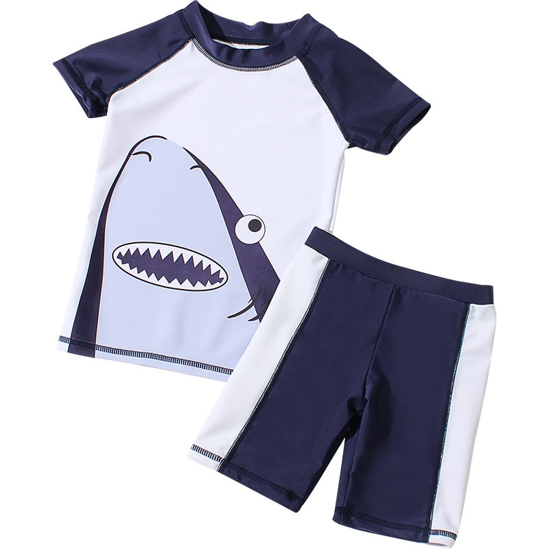 Kinder Bademode Sommer Kleinkind Junge Badeanzug Shark Drucken Zwei Stück Rash Guards kinder Badeanzug Bademode YZN20012