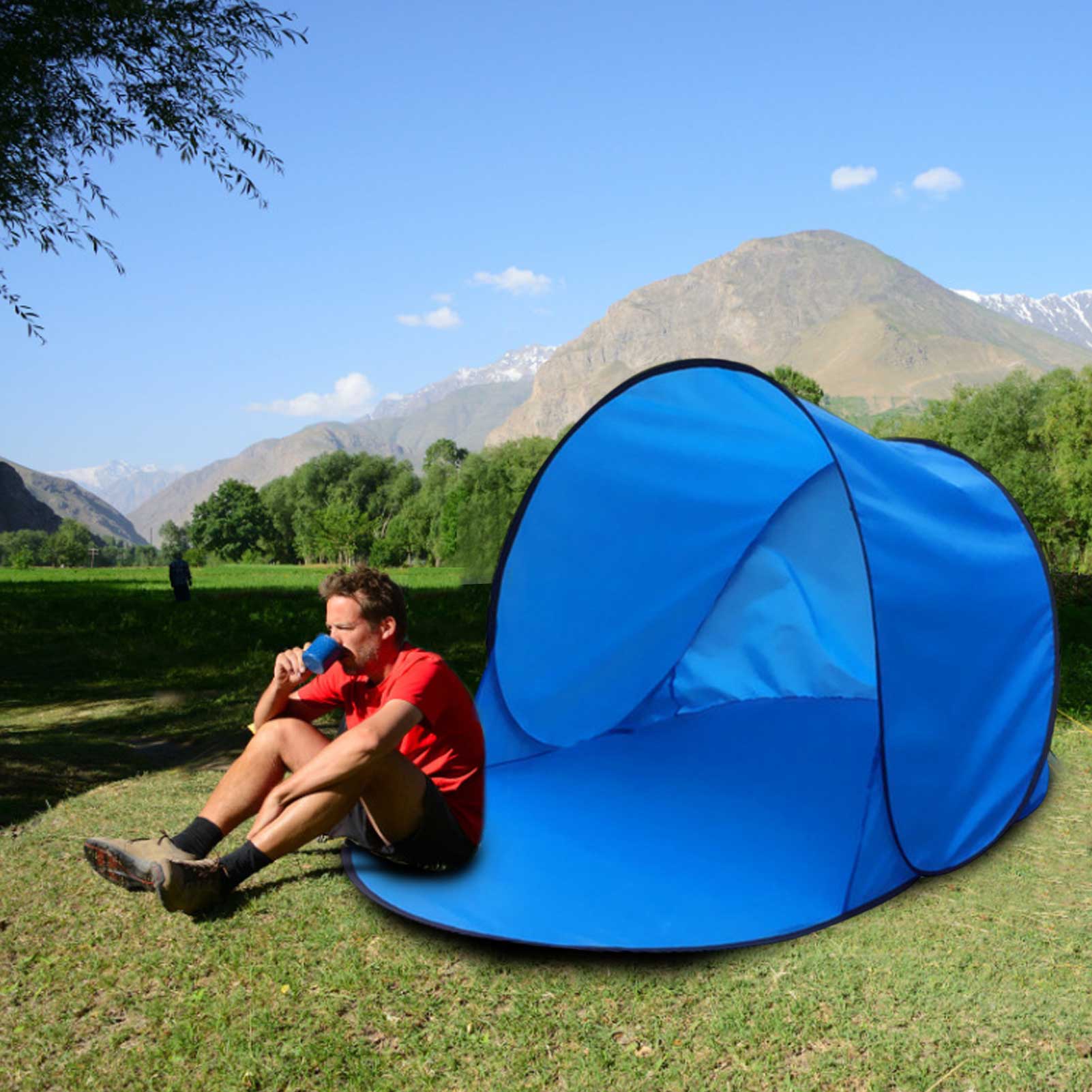Leisure Tent Single Layer Sun Protection Camping Tent Outdoor Ultralight Camping Tent Four Season Tent For Hiking Backpacking