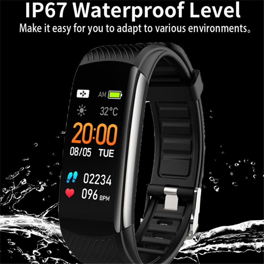 Fitness Tracker Waterdichte Ip67 Smart Fitness Armband Bloeddruk Hartslagmeter Sport Smart Band Horloge Voor Android Ios