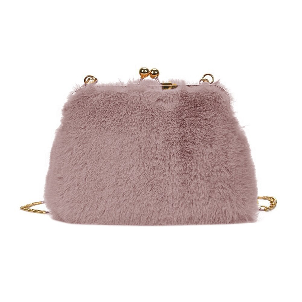 Leuke Pluche Kleine Vierkante Tas Vrouwen Handtas Casual Purse Chain Mobiele Telefoon Schouder Messenger tassen: Light Pink