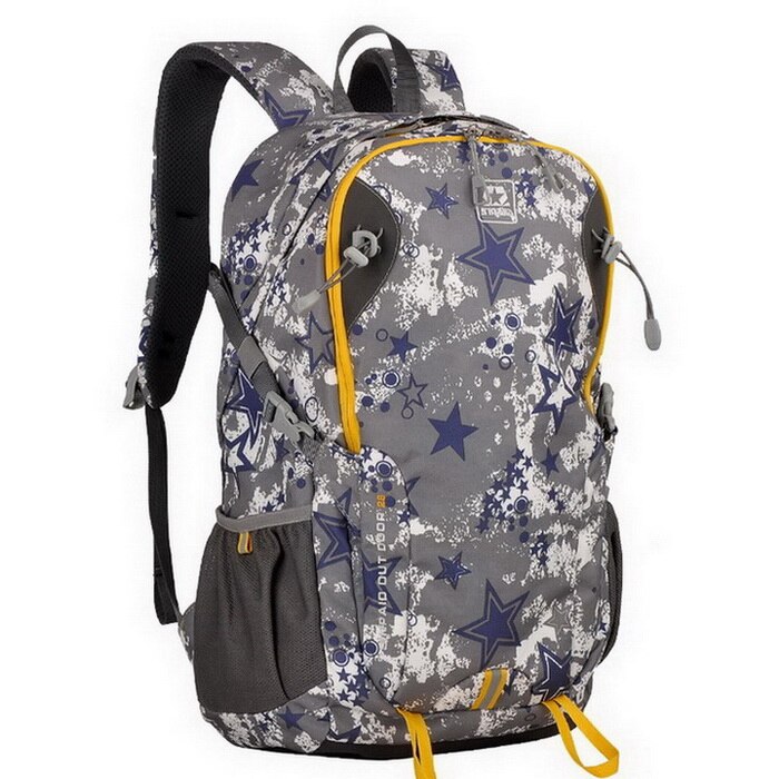 SINPAID, nueva mochila de viaje a prueba de agua a la para hombres y mujeres, bolsa de viaje multifuncional con patrón de estrella para chicas adolescentes: Gray