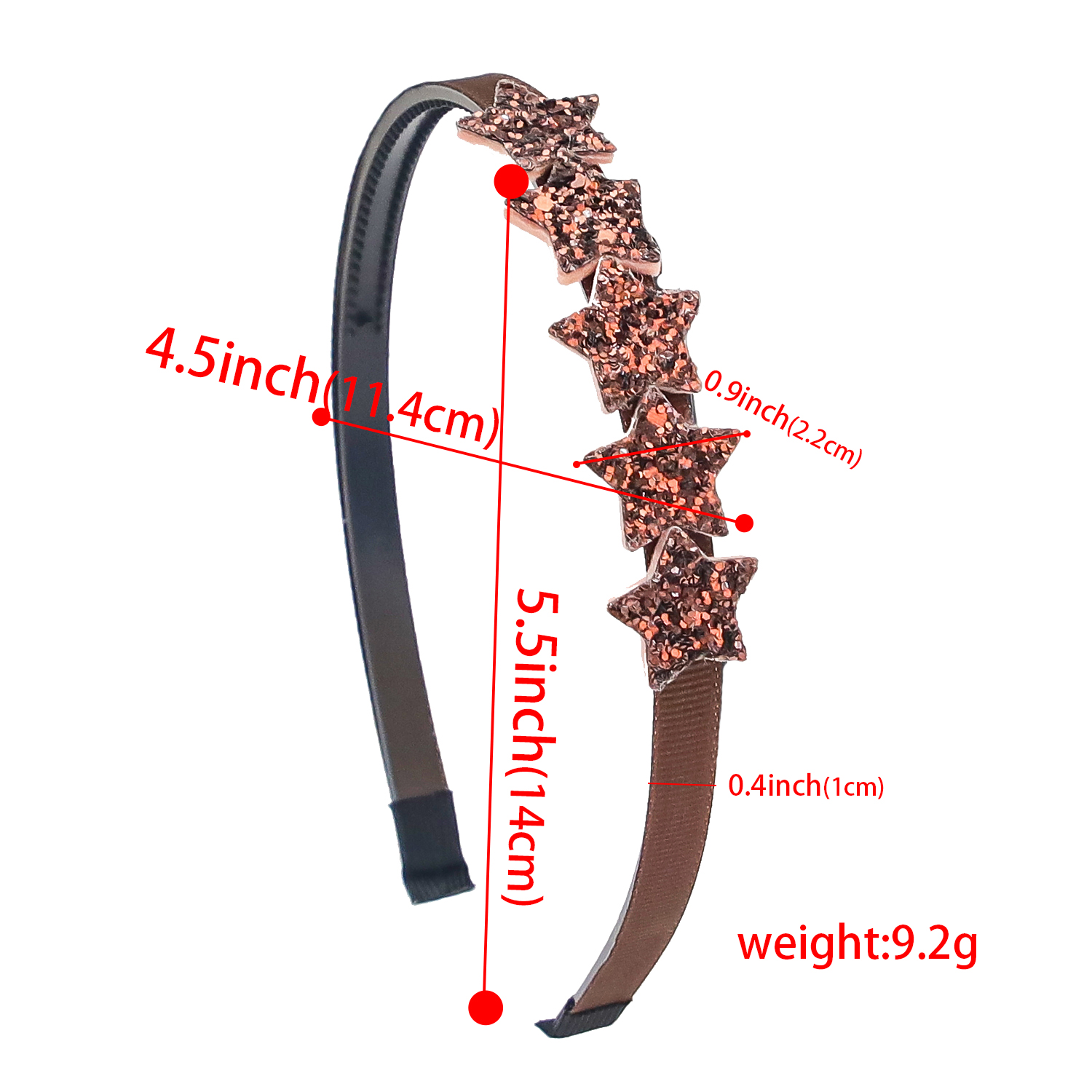 Diademas de estrella para niñas, diademas con forma de estrella con purpurina bonita, aros de plástico para dientes, diadema brillante, accesorios para el cabello para niños