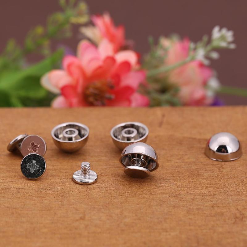10 Stks/set Aluminium Dome Paddestoel Klinknagel Spike Schroef Punk Bag Craftelectroplating Dome Paddestoel Klinknagel Spike Schroef Punk Garment Klinknagels