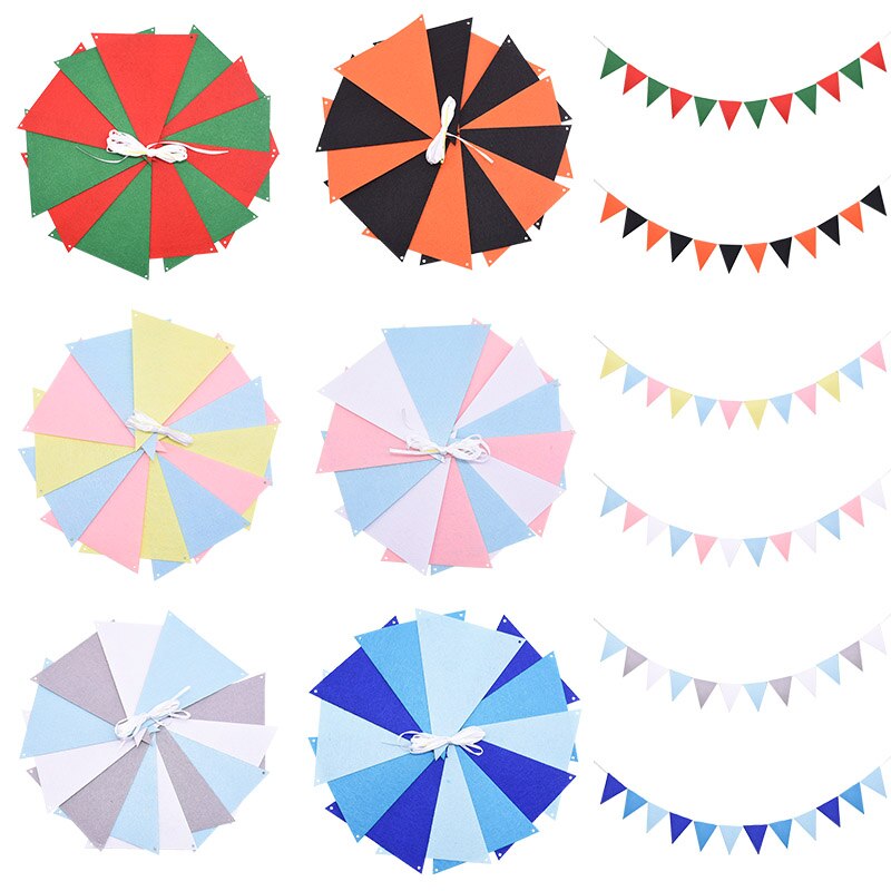 2.5m 12 flag flerfarvet vimpel banner gør-det-selv fødselsdagsfest hængende guirlande bryllup festival bunting indretning baby shower forsyning 75